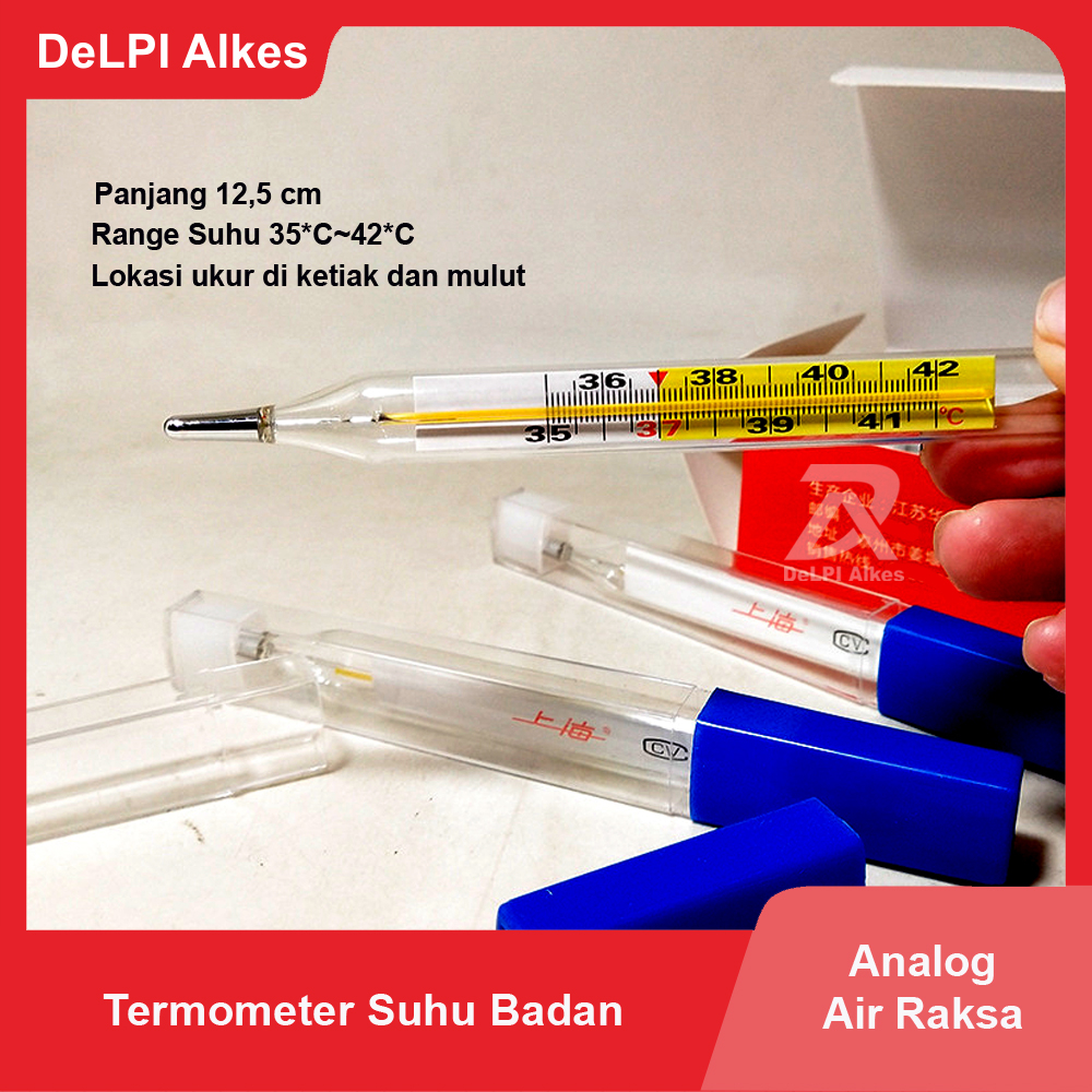 Termometer Suhu Badan Ketiak Thermometer Analog Air Raksa Kaca Pengganti Merk Lotus