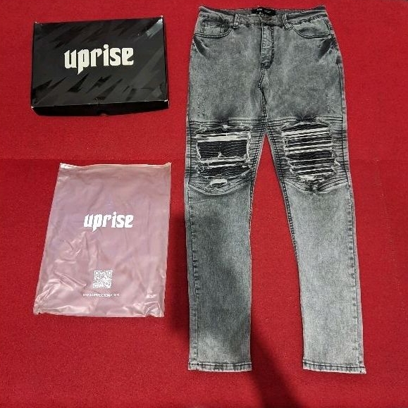 Uprise Denim Steel Gray Celana Denim Jeans Ripped