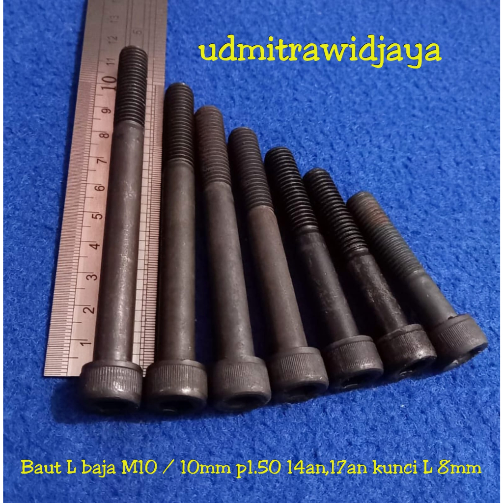 Baut L kunci 17an Kunci L 8 mm baut L baja 10.9 baut kunci L 8mm panjang 110mm 11cm baut pangkon mesin belakang cb gl tiger megapro baut diameter 10mm panjang 11cm drat standart p1.50