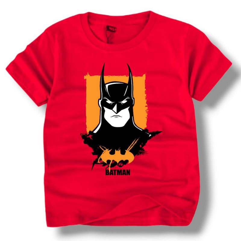 Real Pict Baju Kaos Distro Anak superhero Batman merah Bahan Adem