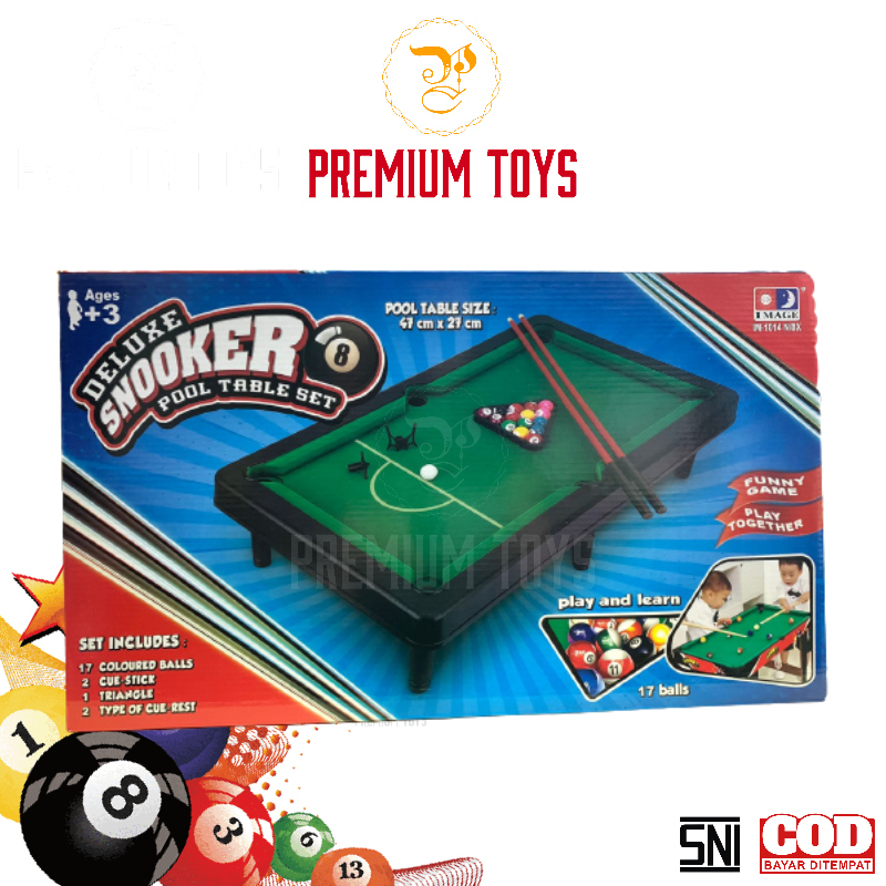 DELUXE SNOOKER POOL TABLE SET - MEJA BILLIARD MINI