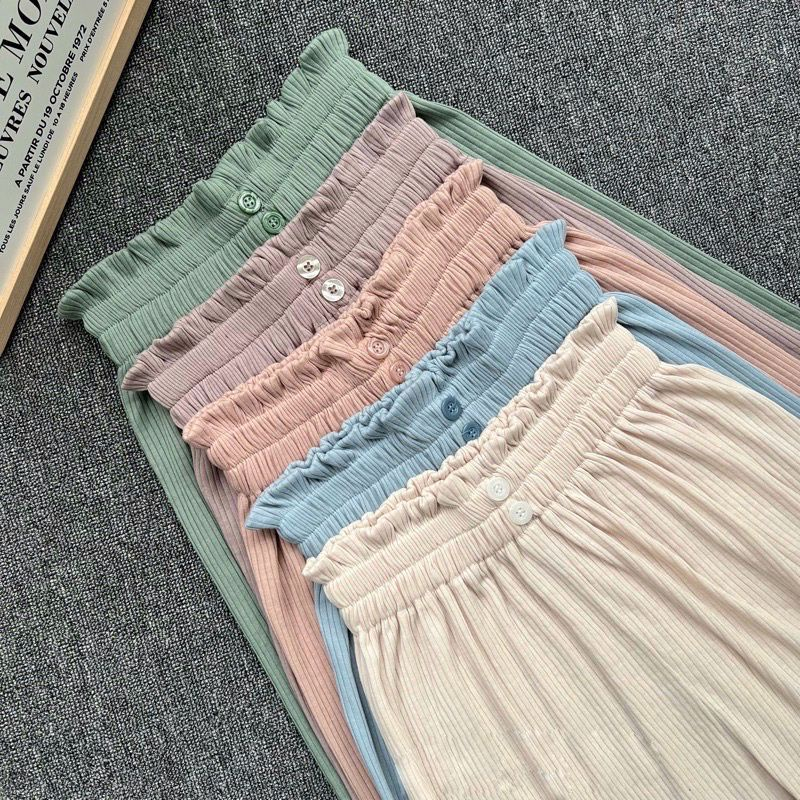 Kulot Knit april Mishin Kulot Knit Kancing dua High waist Korean Wanita Cullotte Pants April Knit kekinian / MISHIN KULOT / Celana Wanita Kulot Terbaru/ Celana panjang Terbaru