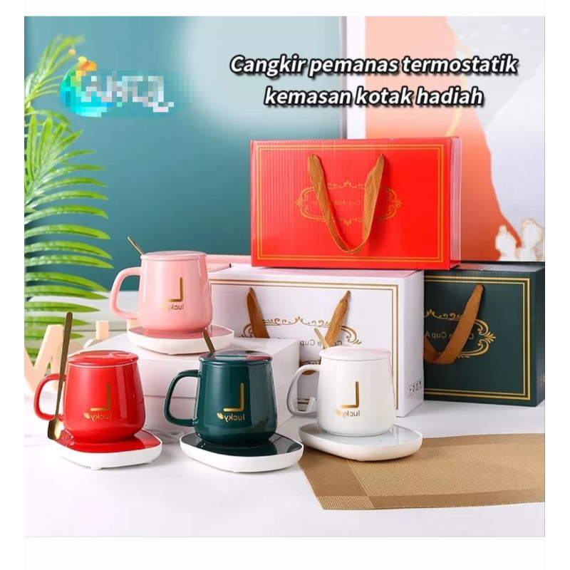 (Khusus Instan Medan) Set Mug Warmer (Box Kecil) Gelas Mug Cangkir Elektrik / Pemanas Cangkir Minuma
