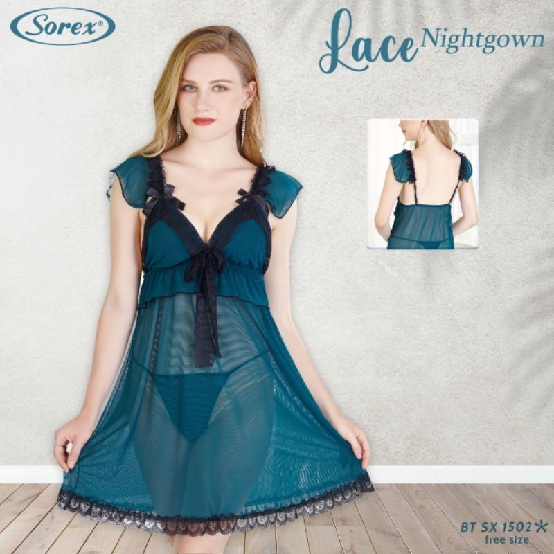 Sorex Lingerie BT SX 559/SX 560/SX 1502/SX 83053/SX 1367 Baju Tidur Sexy Semi Transparan Lace + Gstring