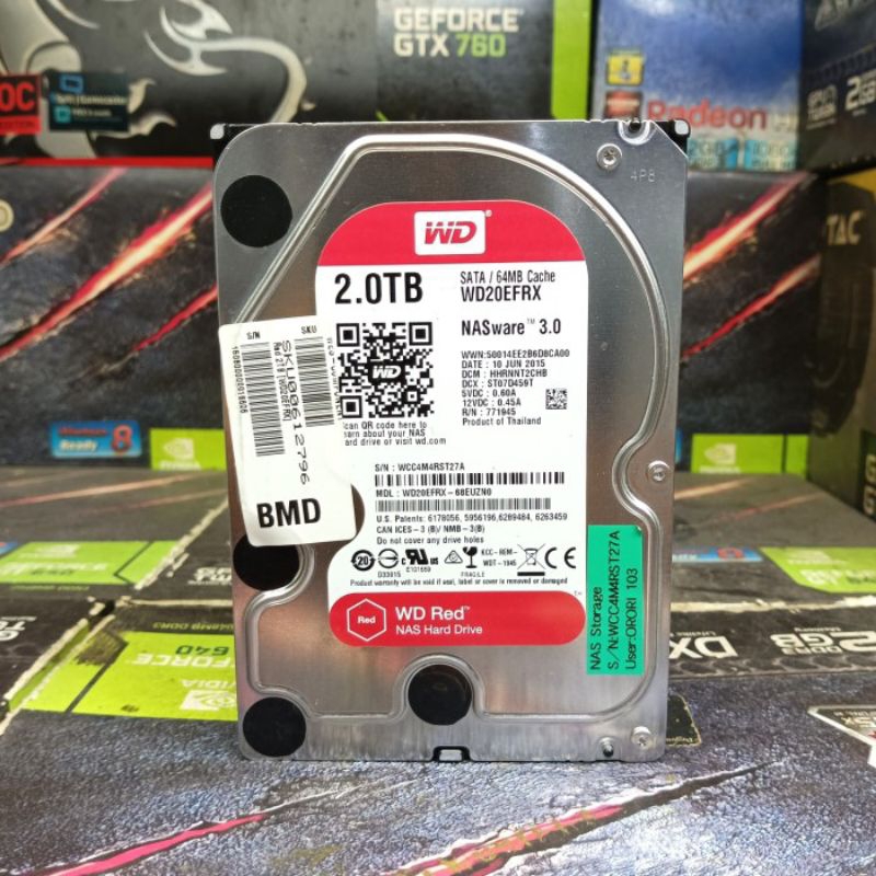 Hardisk HDD Komputer CCTV PC 2TB WD RED Socket Sata Normal