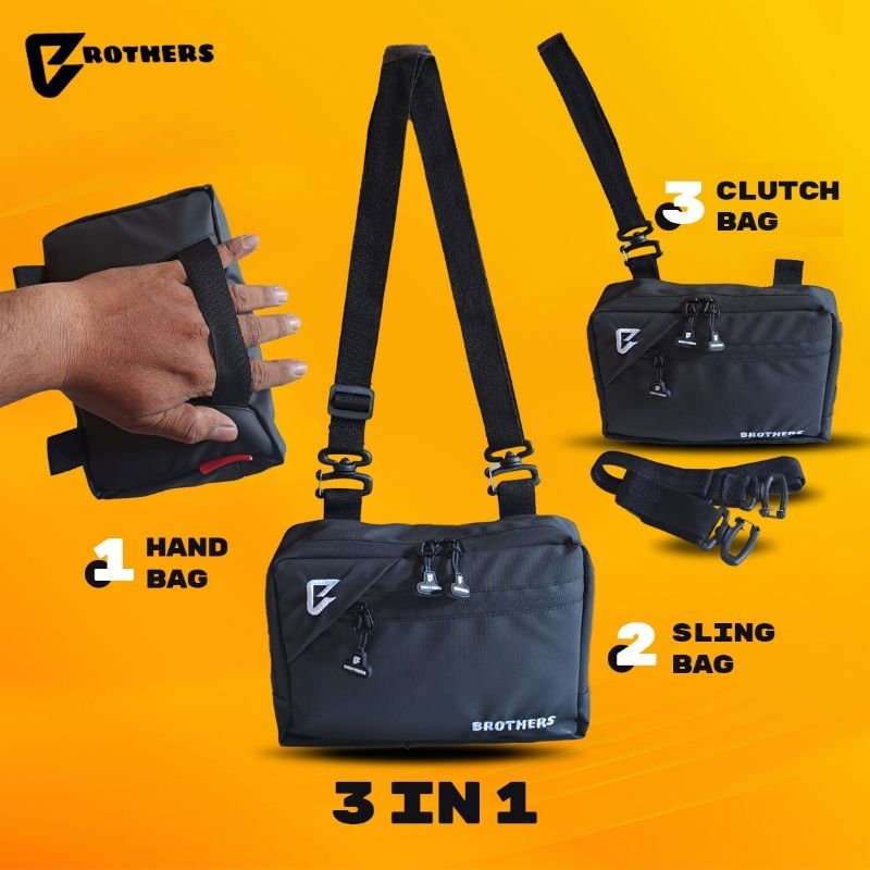 Clutch Handbag Slingbag Tas Tangan Selempang Pria Wanita BROTHERS HERO Anti Air Waterproof