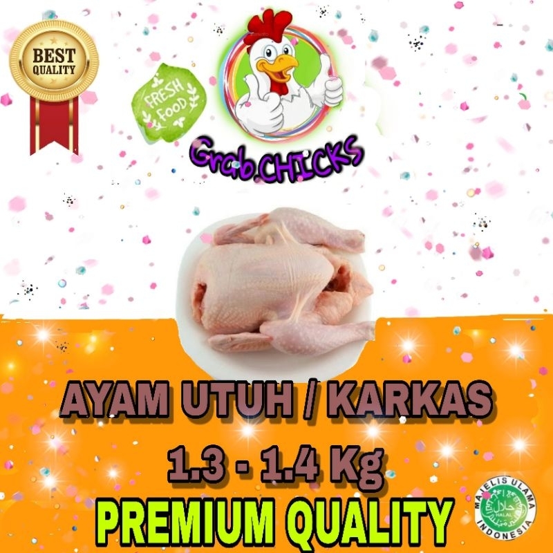 

Ayam Utuh 1.3 - 1.4 / Ayam Karkas 1.3 - 1.4 / Whole Chicken 1.3 - 1.4 Kg