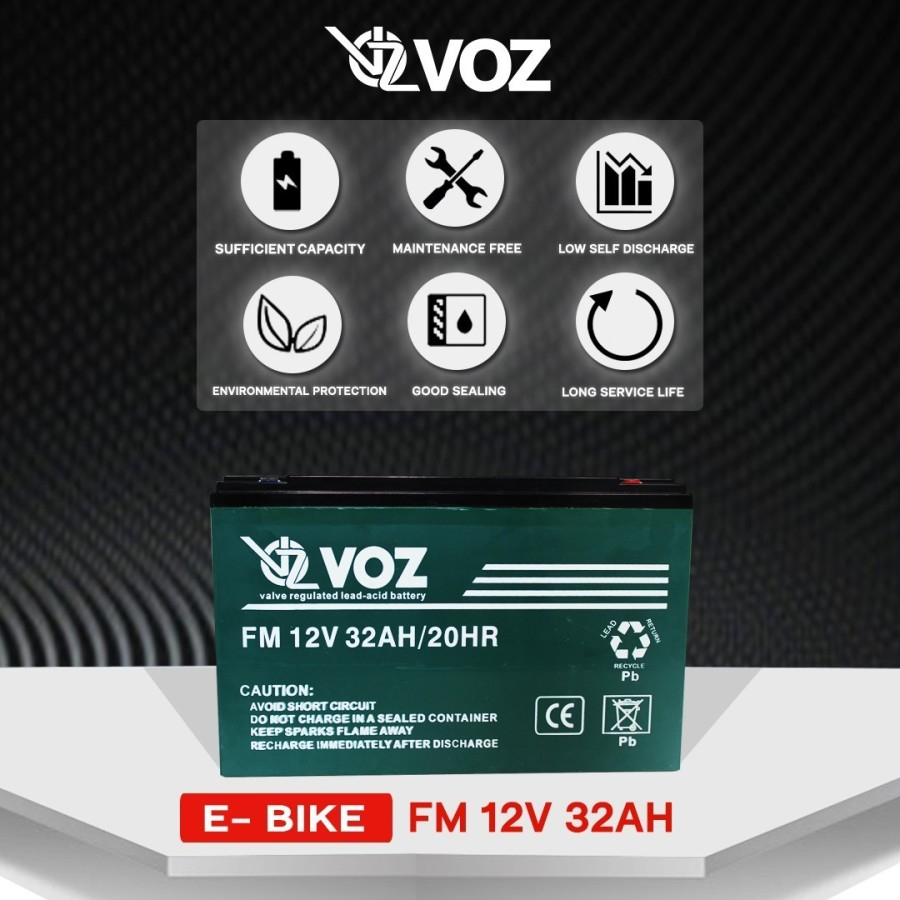 Voz Baterai Sepeda Listrik Motor Listrik 12V 32 Ah | Voz E-Bike Baterai 12V 32 Ah