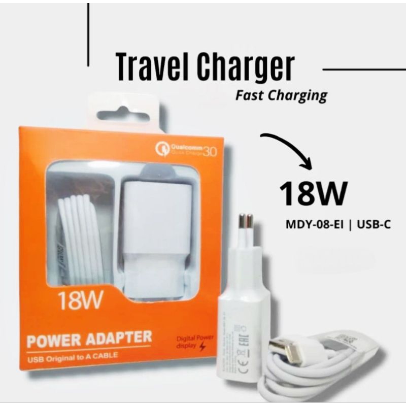 CHARGER MDY-08-EI FAST CHARGING 18W 2A KABEL TYPE C 100CM