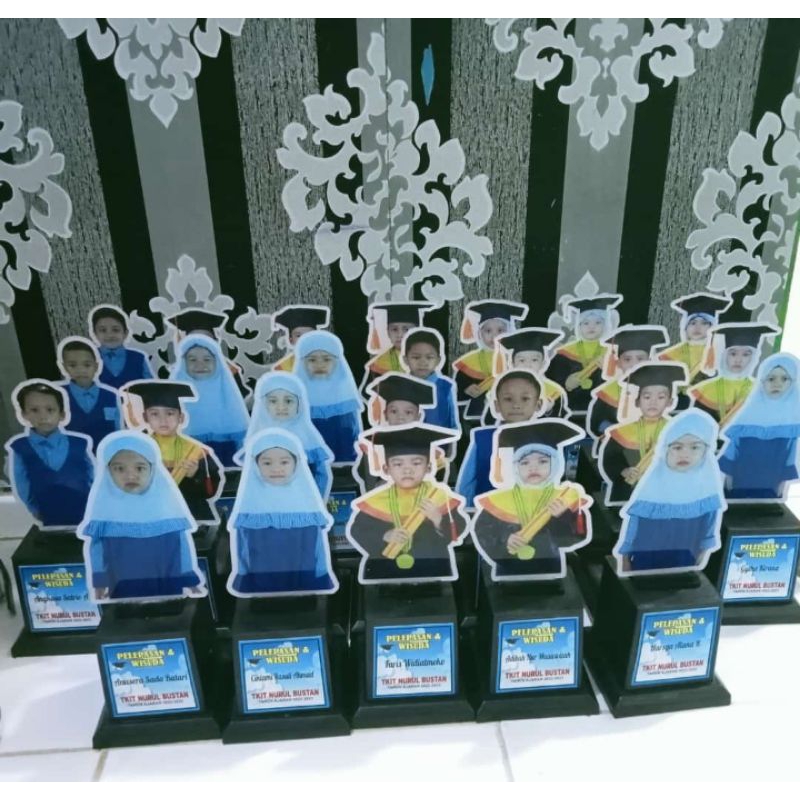 Plakat Akrilik Wajah Anak/Plakat Akrilik Custom/Plakat Wisuda/Vandel Custom