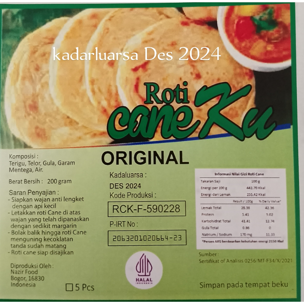 

Roti Cane dengan D =10 cm isi 5 pcs