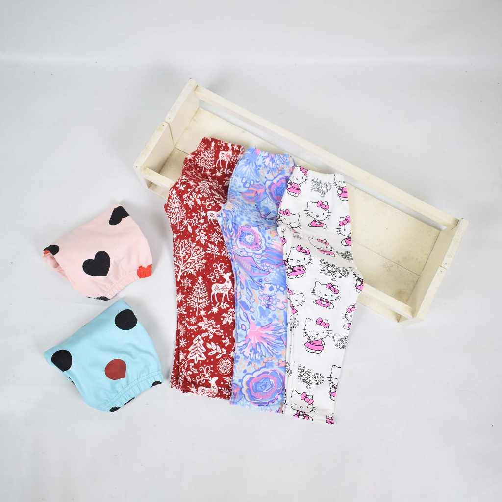 Legging Anak Usia 1-6 thn  Bahan Cotton Strecth Motif Berkualitas Style Anak Cewek