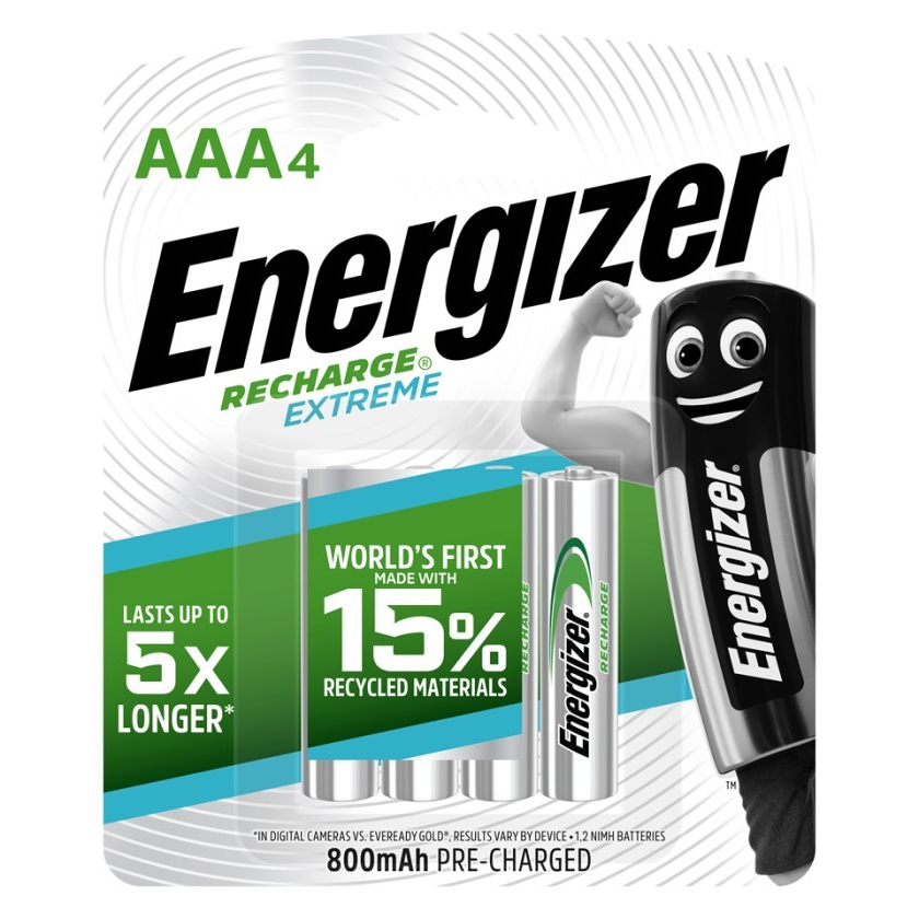 Baterai Energizer Recharge Extreme AAA A3 isi 4 800mAh recharge Original