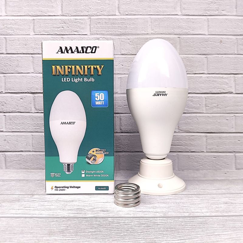 AMASCO INFINITY LAMPU LED BULB 50W MERCURY BISA E27 SAMA E40 BERGARANSI 1 TAHUN BAGUS KUALITAS TERJAMIN LAMPU JALAN SNI