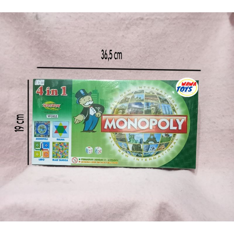 mainan monopoli/game board/monopoli 4 in 1