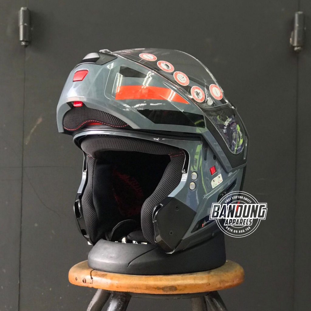 Helm Full Face Half Face Modular Nolan N903 Laneway Slate Grey