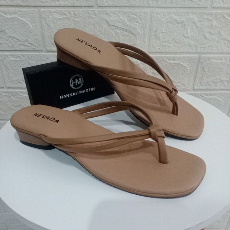 Sandal Jepit Wanita / Sandal heels Hak tahu 3cm / Sandal Wanita Nevada kode.01