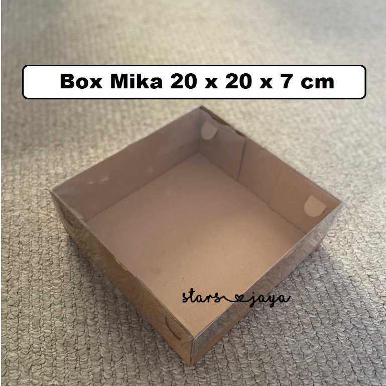 

Box Mika 20 x 20 x 7 cm, Corrugated box, Kotak Kue, Dus Packaging, Cake Box Mika