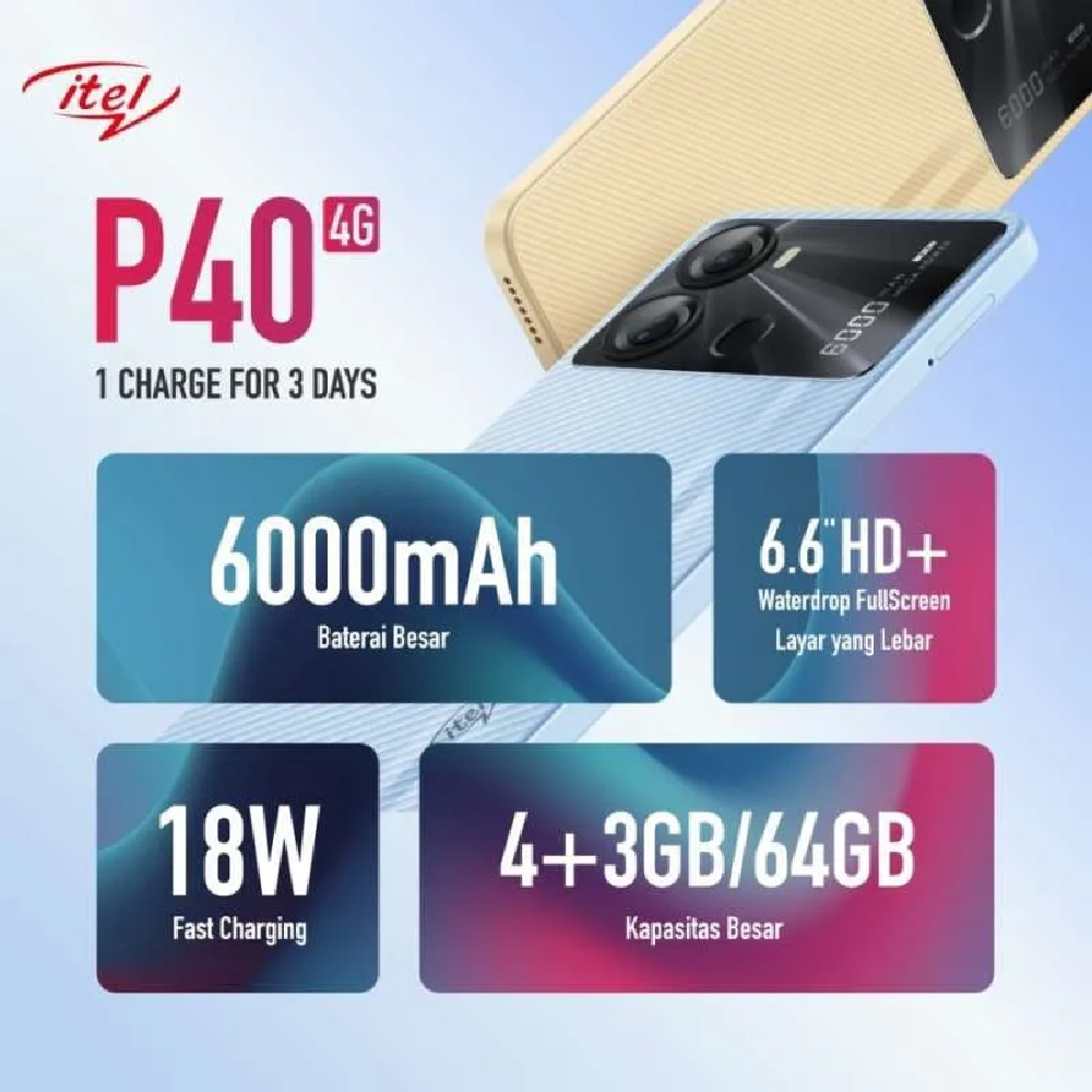 Itel P40 4/64 GB RAM 4 ROM 64 4GB 64GB HP Smartphone Android Infinix