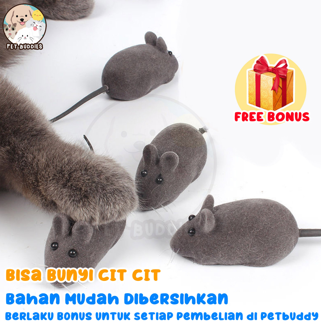 [FREE BONUS]Mainan Kucing Bentuk Tikus Bisa Bunyi Cit Cit