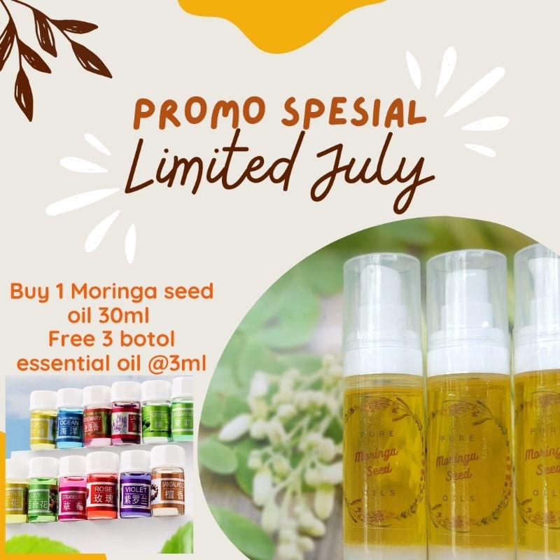 (90gr) Moringa Oil 30 ml | Minyak Biji Kelor | Kelorina Seed Oil Organic 100% Pure