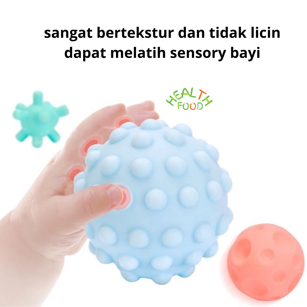 mainan bayi sensory play bola bayi bola karet anak bola sensorik bayi sensory ball touch ball HEALTHFOOD