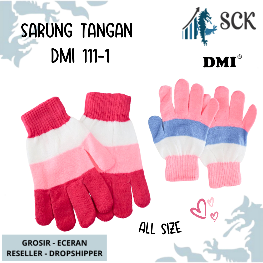 Sarung Tangan DMI STRIP 111-1 WARNA / Kaos Tangan Cewek Perempuan / Perlengkapan Otomotif - sckmenwear GROSIR