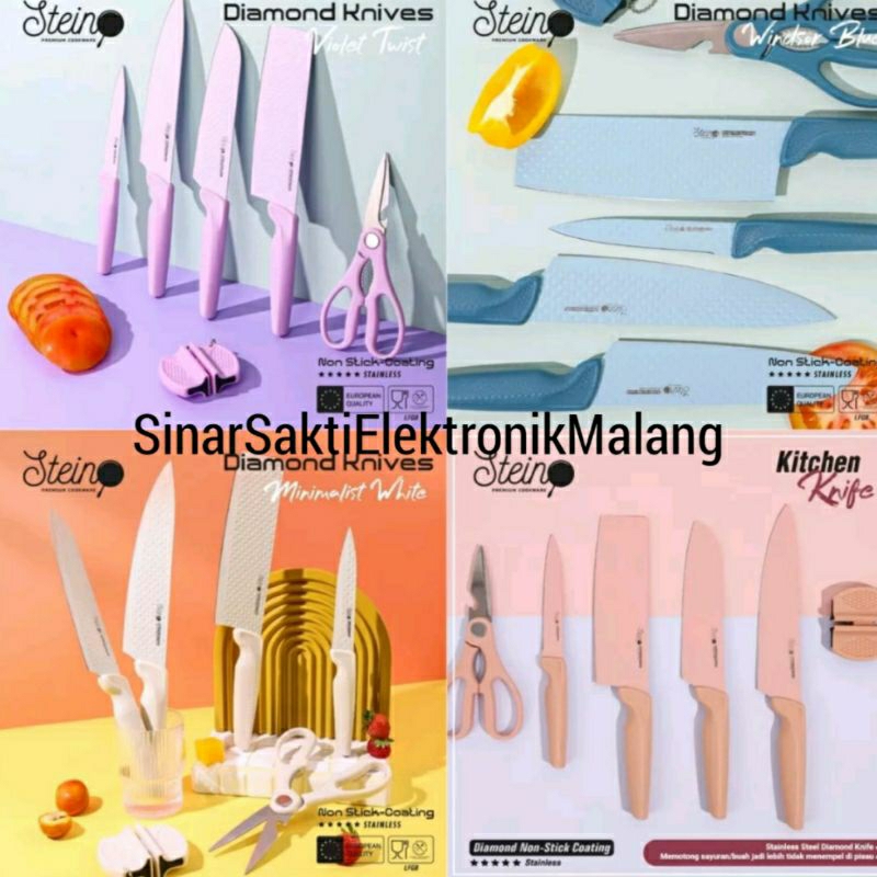 Pisau Set Steincookware Diamond Knives Stein Dapur Mewah Premium 6 in 1 Cookware