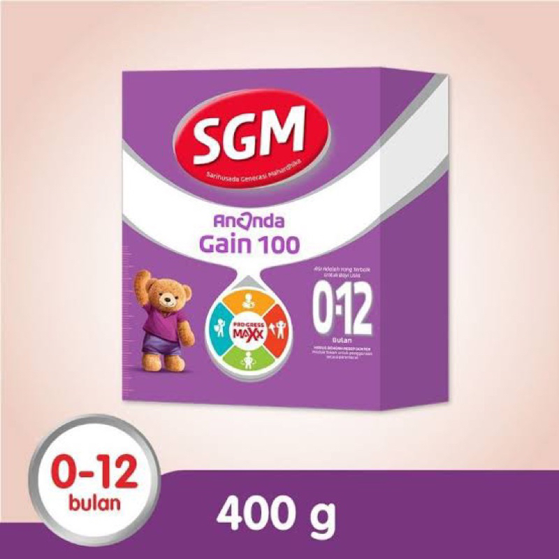 SGM ANANDA GAIN 100 - 0-12 Bulan Susu Bubuk 400 g | kebutuhan khusus bayi SGM Ungu untuk gizi