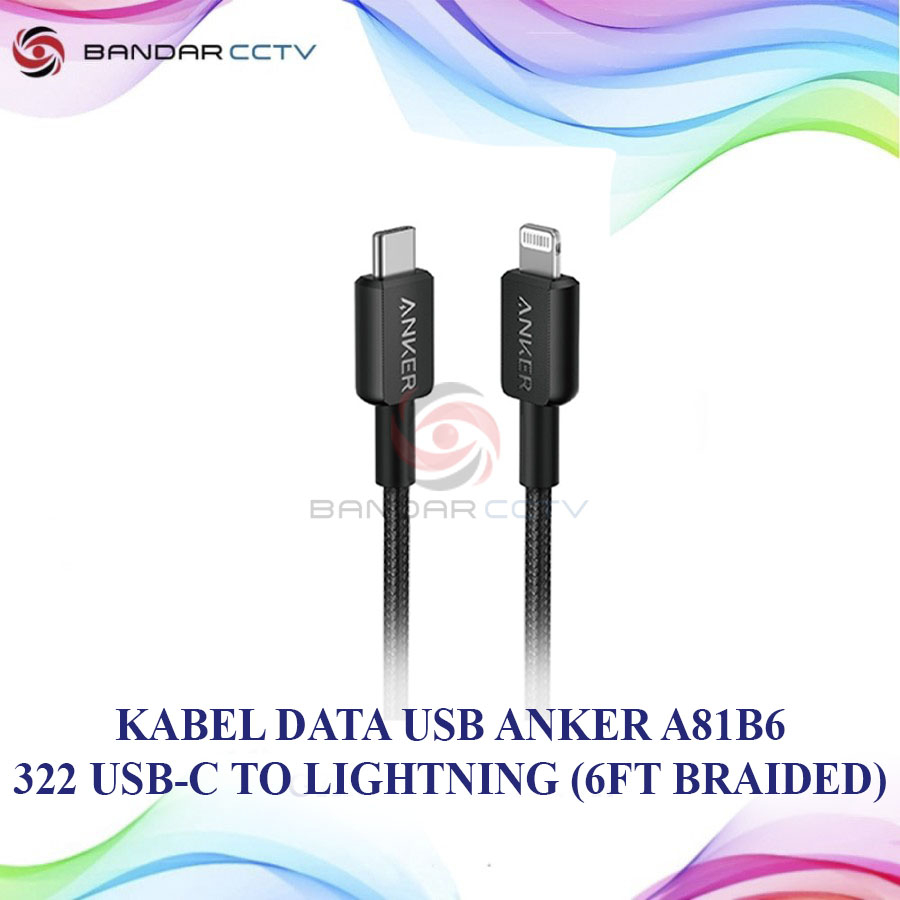 Kabel Data USB Anker A81B6 322 USB-C to Lightning Cable (6ft Braided)