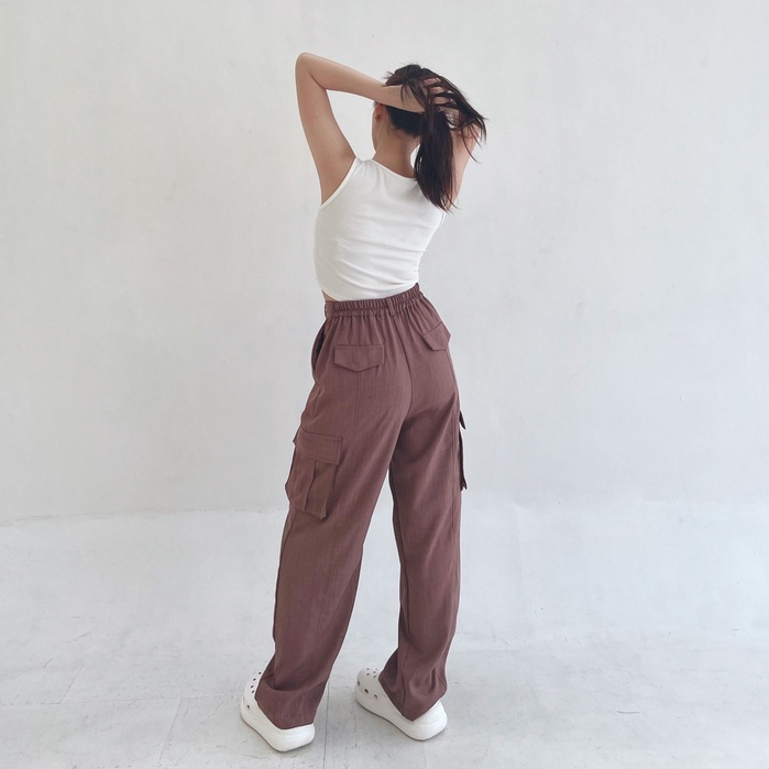 Cargo Pants - Celana Cargo Highwaist - Celana Kantor - Korean Style