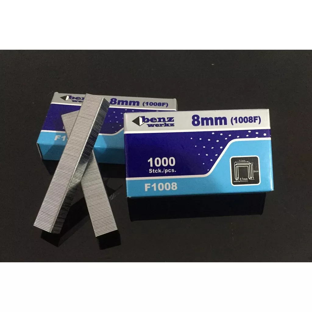 

Isi stapler 1008F benz werkz staples tembak angin 1000 pcs isi staples Staples 1008F Benz Werkz isi 1000 Pcs Staples Jok Motor, Sofa,
