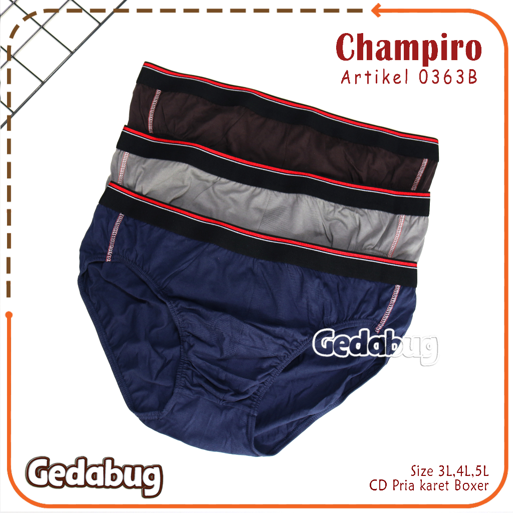 CD Pria Dewasa Champiro 0363 BIG SIZE | Celana dalam pria Karet Boxer | Gedabug