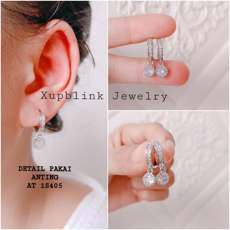 Perhiasan Anting Klip Wanita Permata Bola