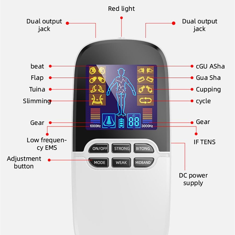 Tens Alat Pijat Elektronik EMS Terapi Digital Relaksasi Otot Electrode Massager Beurer EM 49 Unit Upgrade 4 Koyo Gel Pads Body