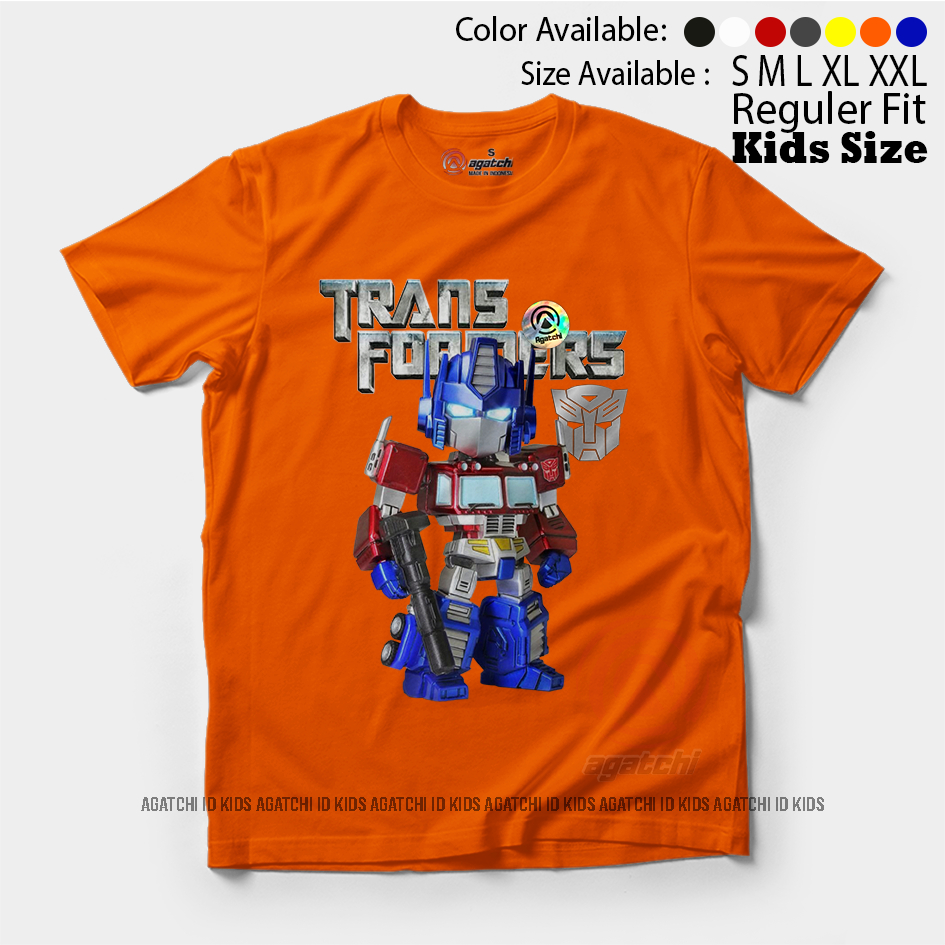 Baju Kaos Atasan Anak Laki - Laki Motif Transformer - Optimus Prime