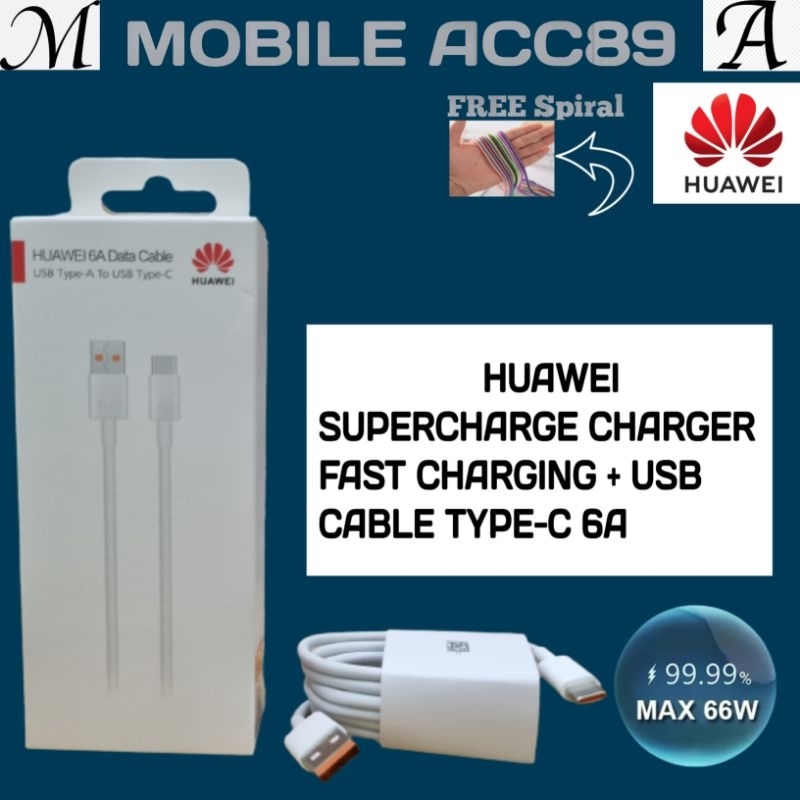 Kabel Data Huawei SuperCharge Fast charging 6A 6 Ampere  Type C Cable P20 - P30 Pro Honor Note 10 Fast Charging