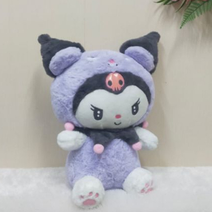 Boneka Kuromi Kalung Pom2 Size 14&quot;/38cm/boneka kuromi/boneka karakter/boneka anak perempuan/