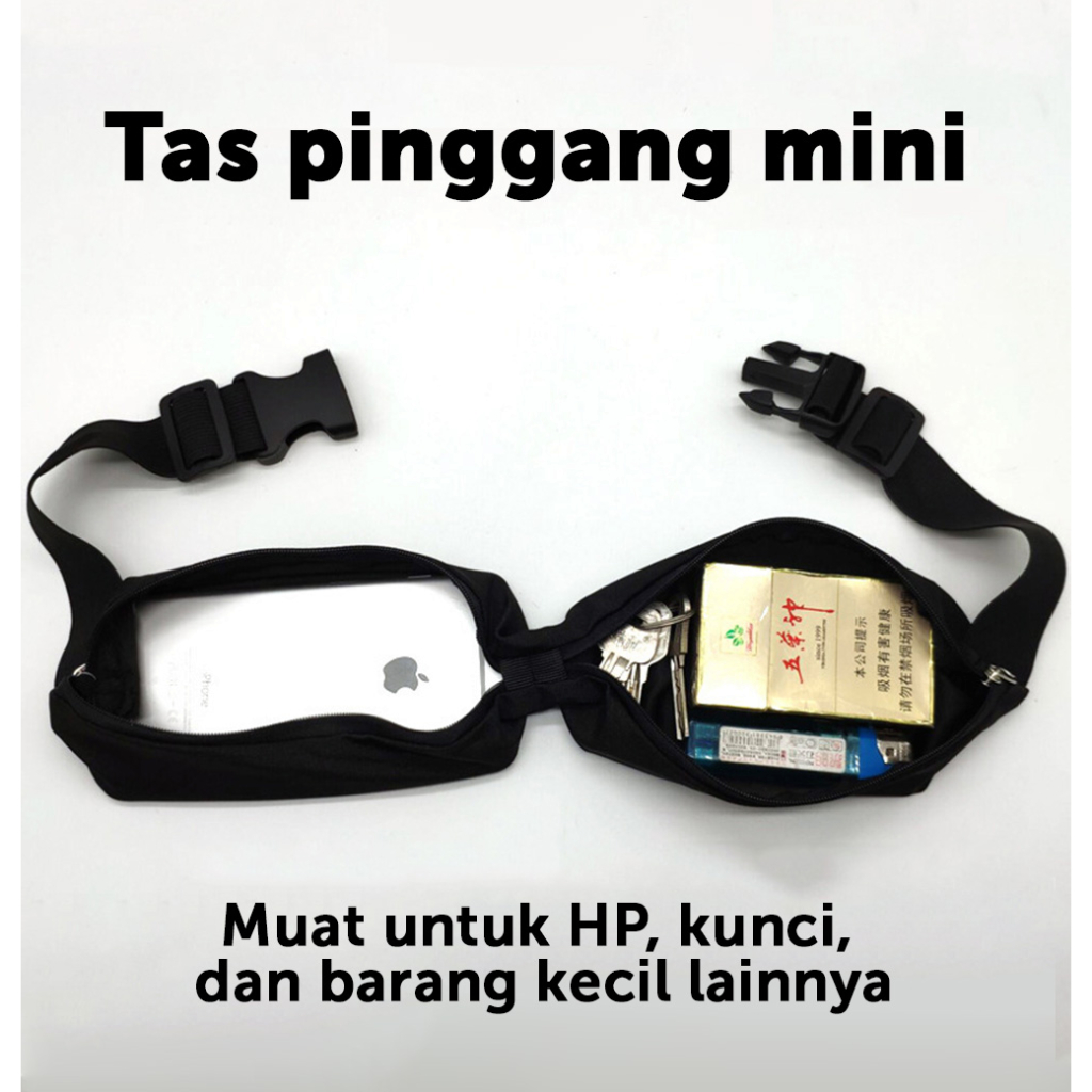 Waist Bag Tas Pinggang Mini Impor Running Belt Tas Jogging Waistbag