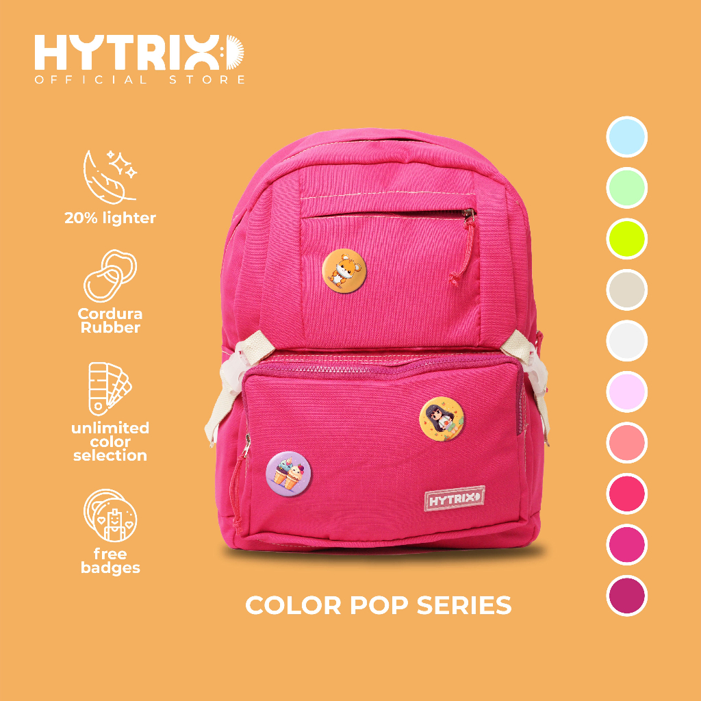 HYBRAND x HYTRIX [AL107] - Colour Pop Backpack - Ransel Wanita Korea Unik Limited Series - FREE Pin Bross Gambar Random