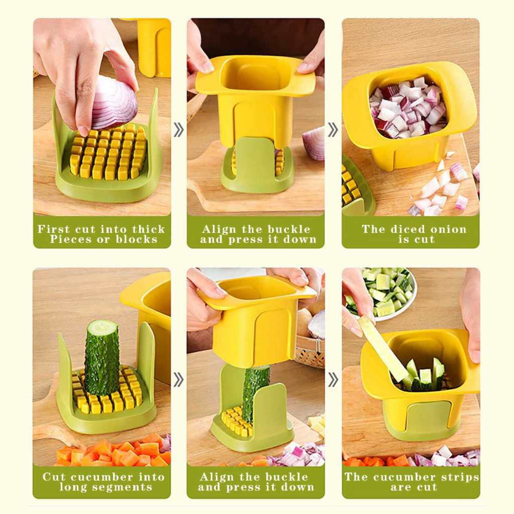 Alat Pemotong Kentang Bawang Wortel Vegetable Diced Chopper Alat Potong Sayur Tidak Perlu Daya Listrik Mudah Digunakan