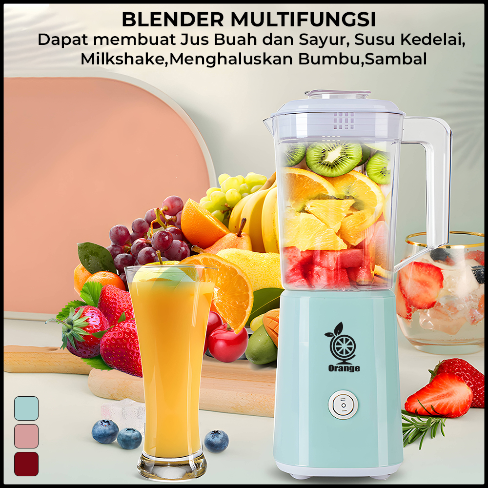 Blender Juicer Elektronik Penggiling Buah Sayur dan Daging 1.2 L Blender Mini Portable