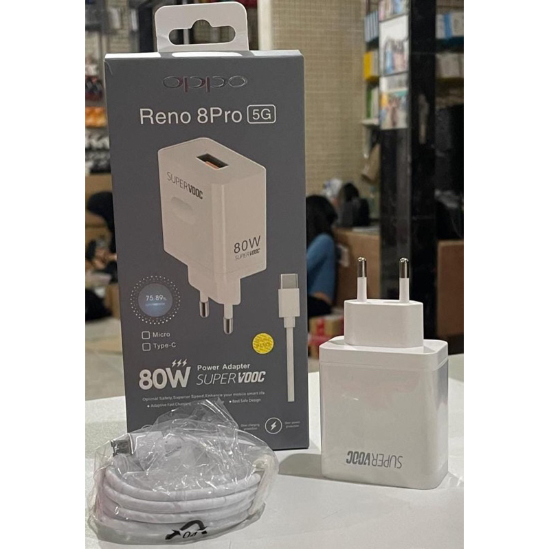 Charger Adaptor Reno 8 pro 5G 80w Super Vooc (Usb Type C)