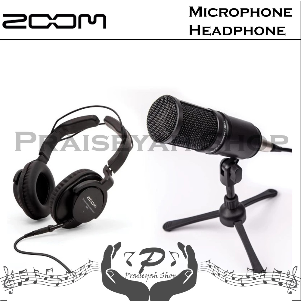 Zoom ZDM-1 Podcast Mic Pack Microphone dan Headphone
