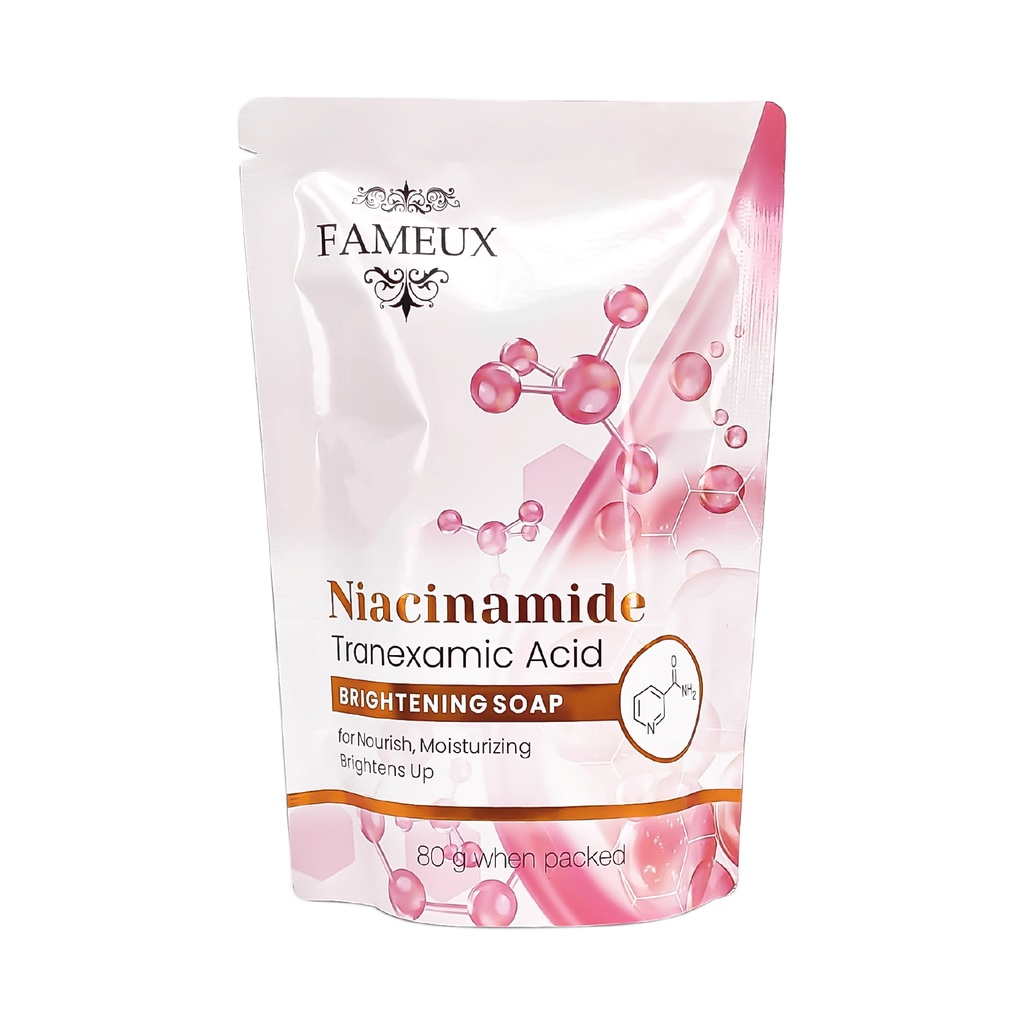 ❤ MEMEY ❤ FAMEUX Brightening Bar Soap 80g | Niacinamide + Tranexamic Acid