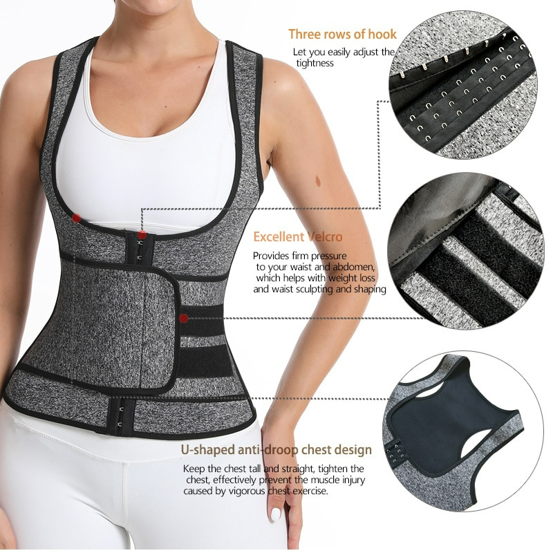 Korset Wanita Pembentuk Tubuh Slimming Body Shaper M - QY08 - Gray