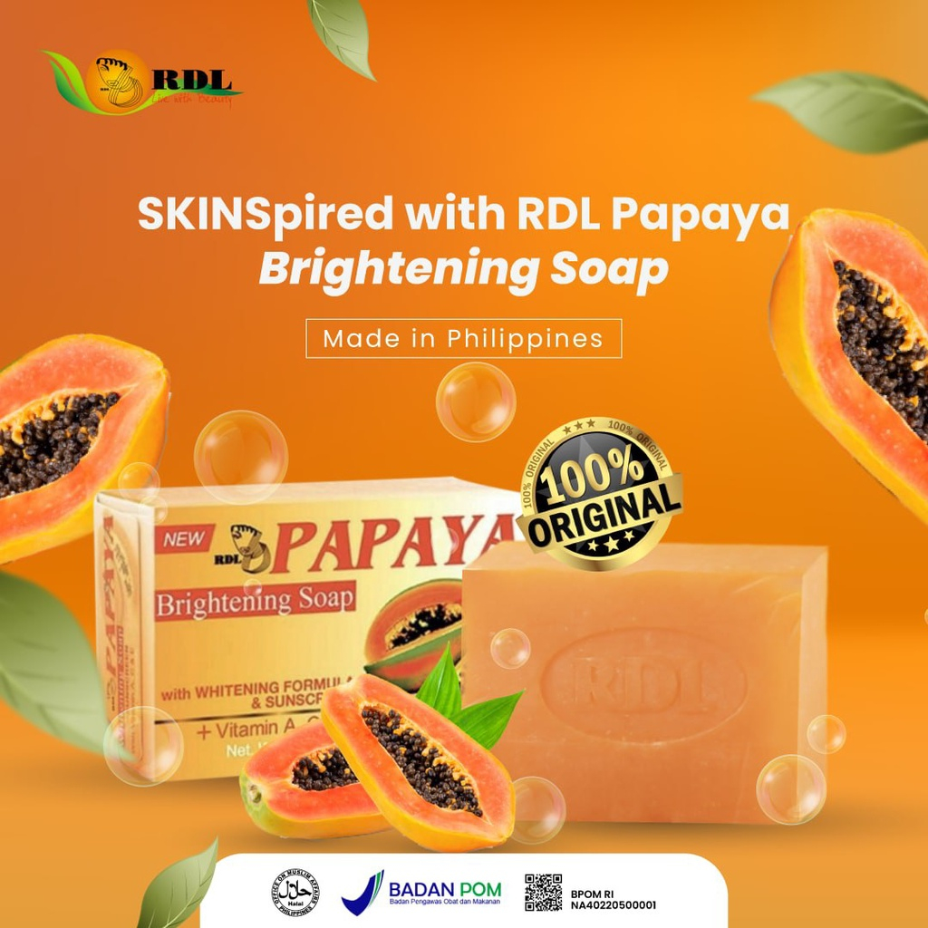 ❤ MEMEY ❤ RDL Papaya Brightening Soap 135g | Made In Philippines BPOM