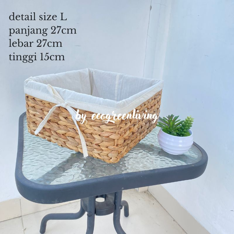 Baki Hampers Lapis Kain Blacu / Keranjang Hampers Rangka Besi Square Unik / Hampers Hantaran