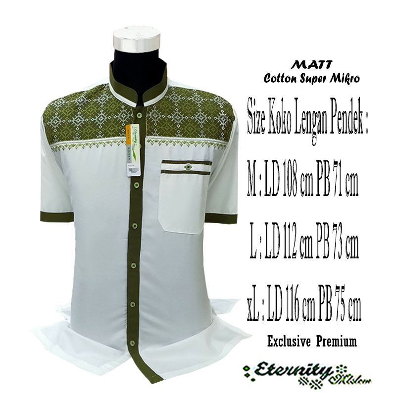 Baju Koko Pria Dewasa Lengan Pendek Atasan Muslim Eternity Terbaru