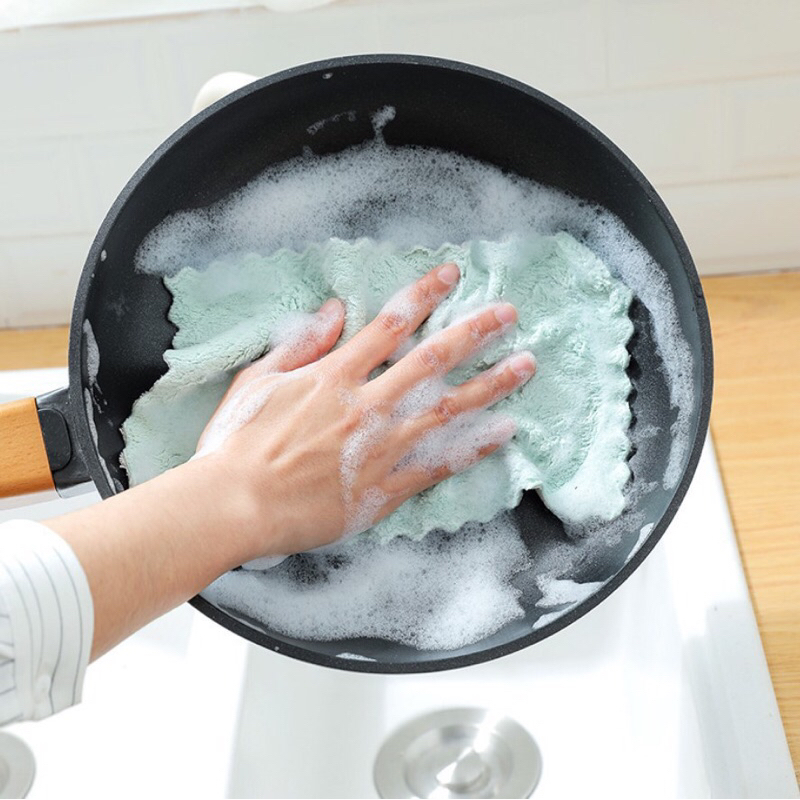 KAIN LAP MICROFIBER ANTI MINYAK 16x27CM 2 WARNA / KAIN MULTI FUNGSI / TOWEL / LAP PIRING